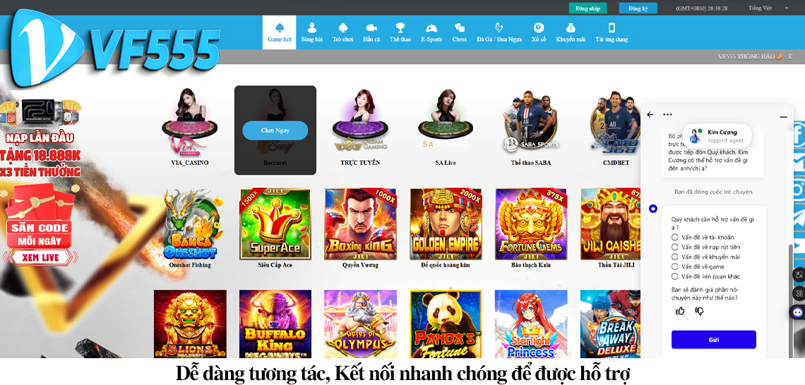 Đa dạng trò chơi VF555